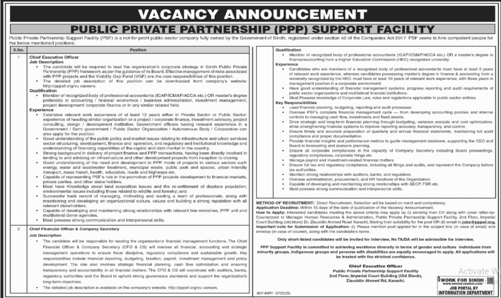 Public Private Partnership Authority P3A Islamabad Apply Jobs 2025