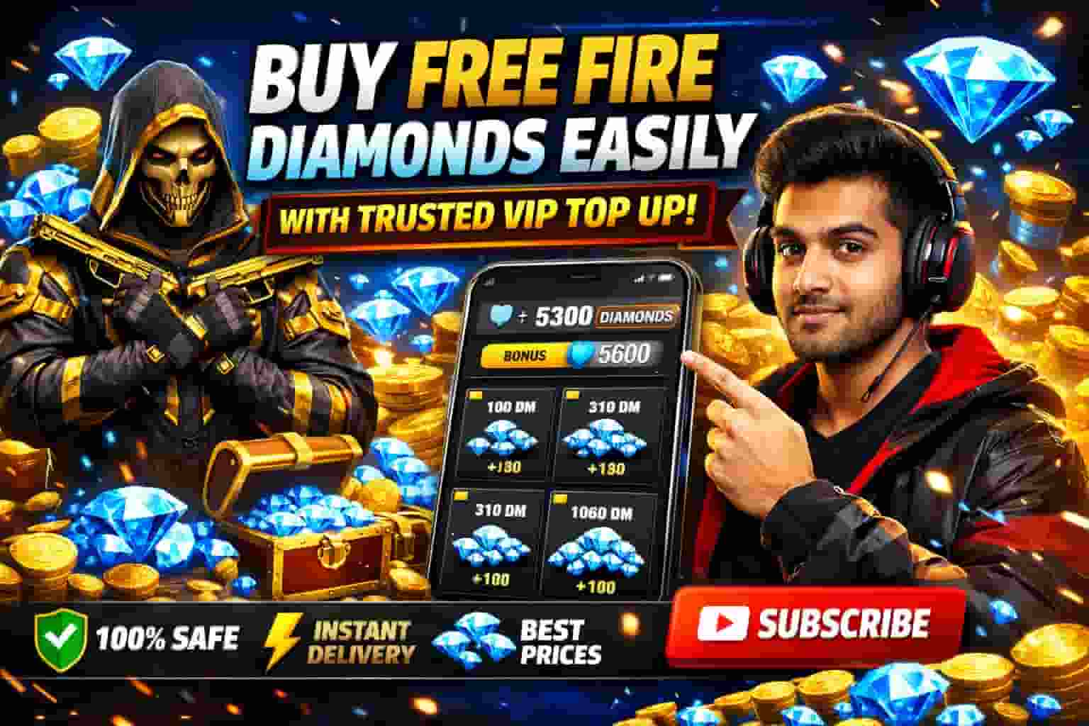Buy Free Fire Diamonds Easily with Trusted VIP Top Up